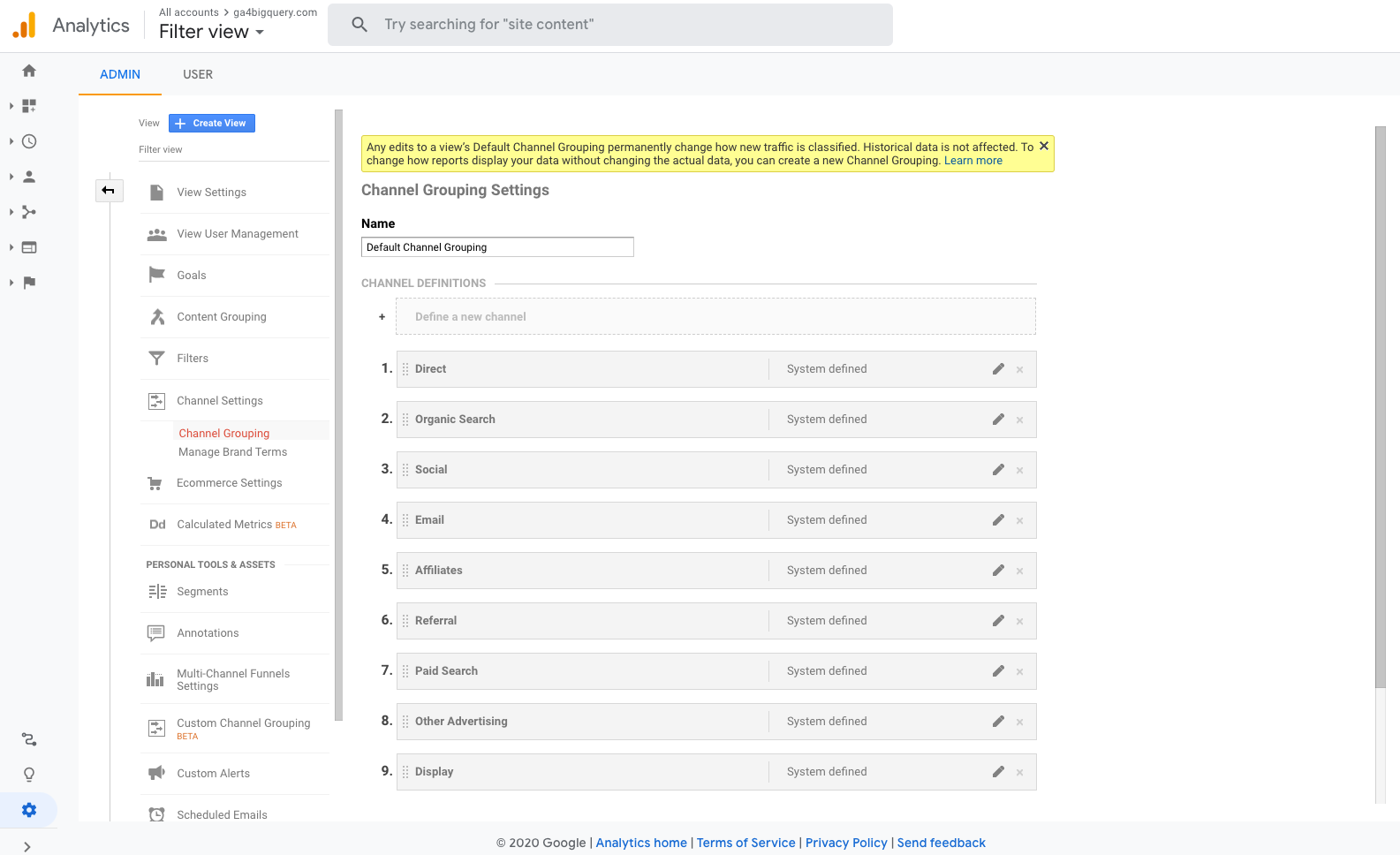 Tutorial: How to create your own custom channel grouping