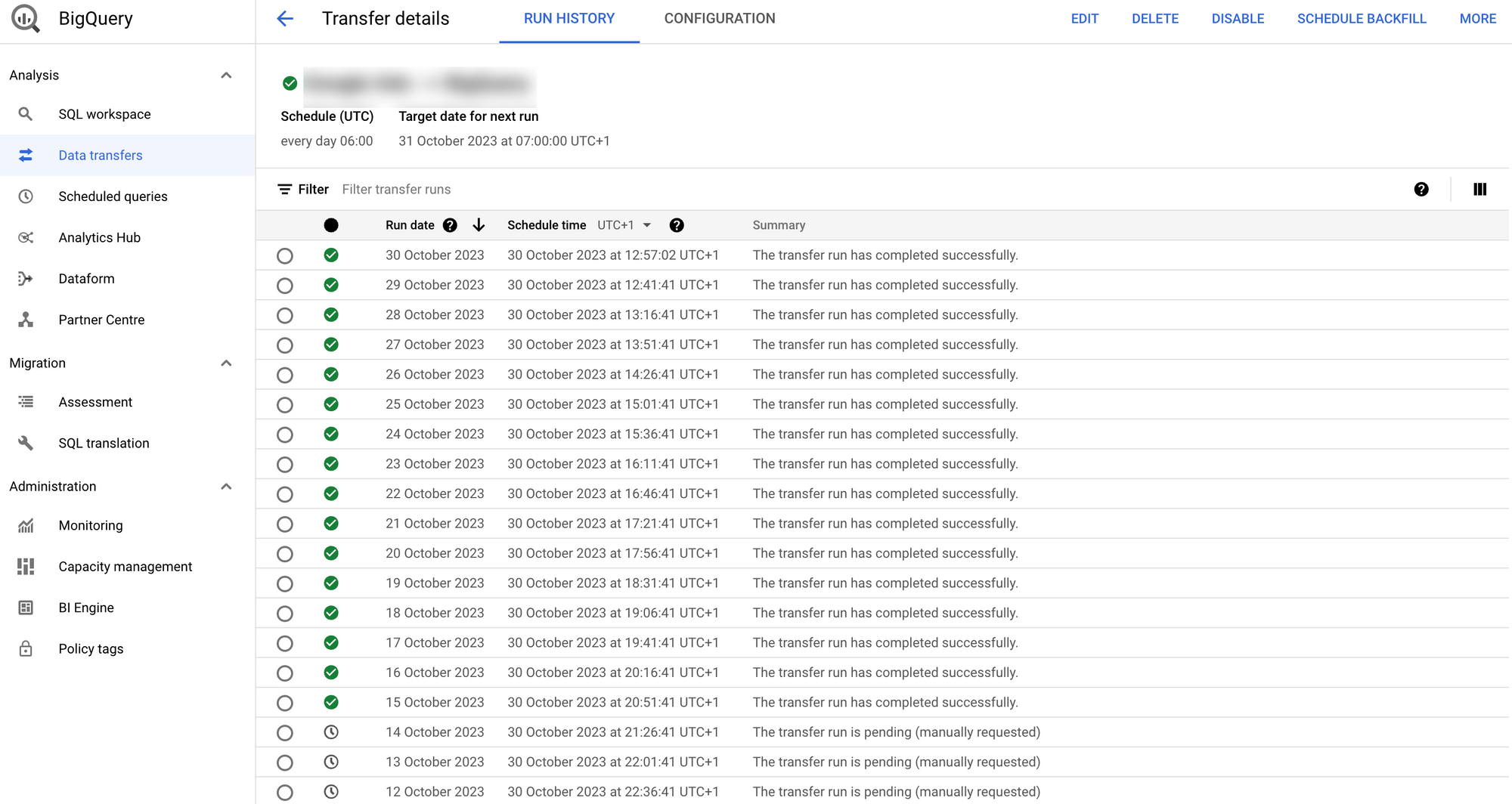 How to set up the Google Ads data transfer to BigQuery