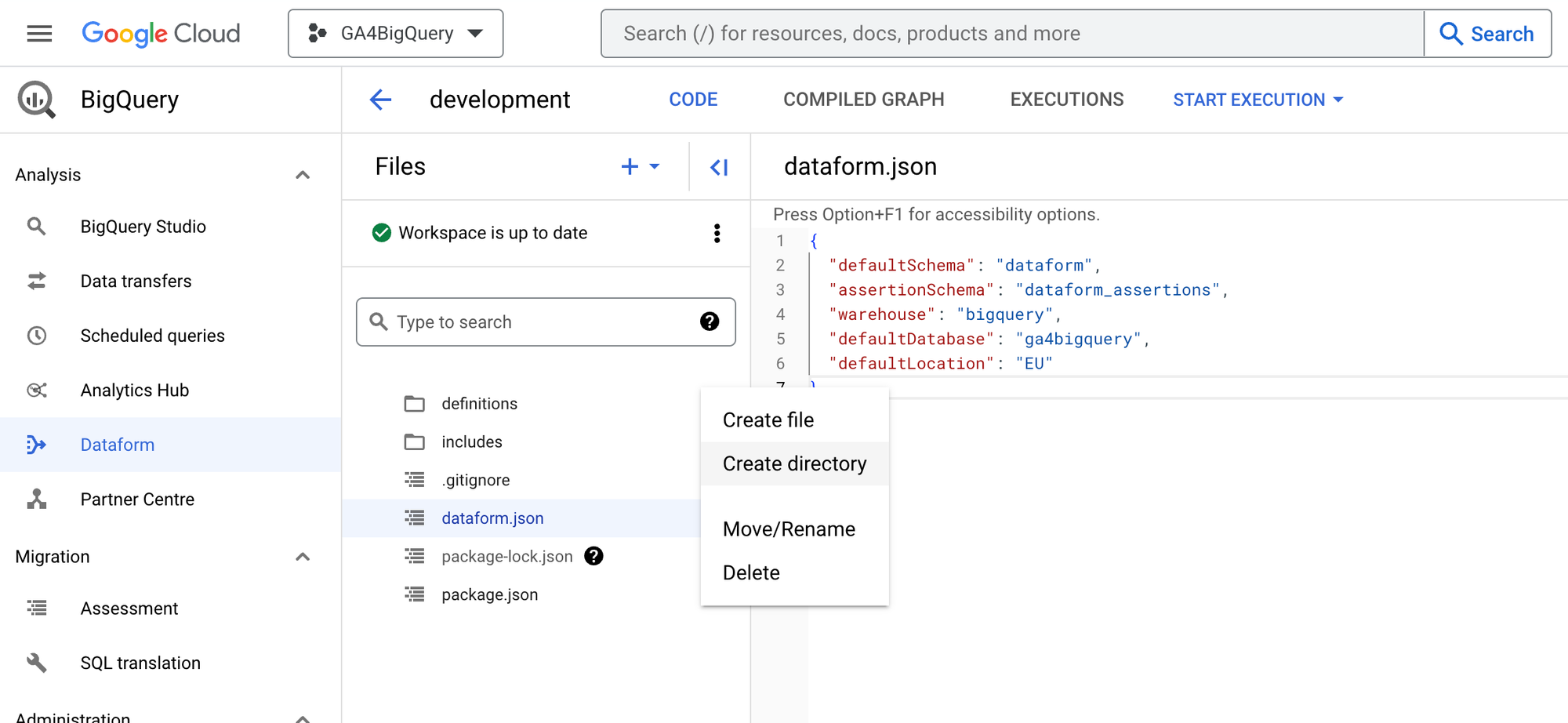 #3 - How to point Dataform to your GA4 BigQuery export data source using declarations