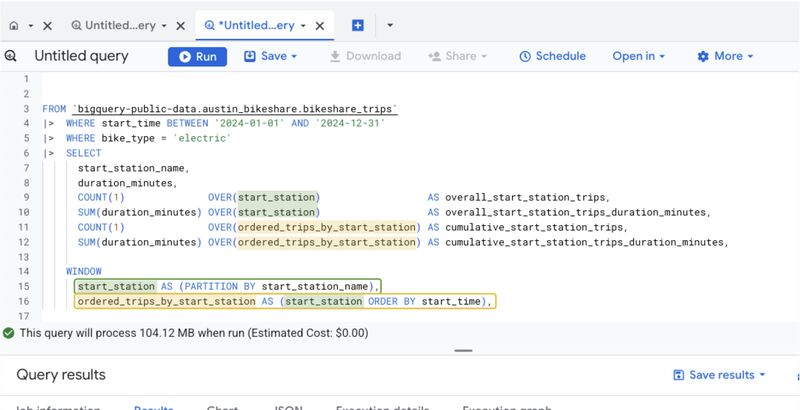 New WINDOW statement in BigQuery SQL Pipe syntax