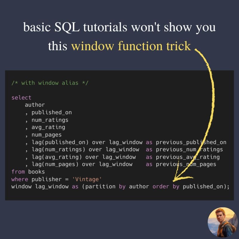 Using named windows (WINDOW clause)