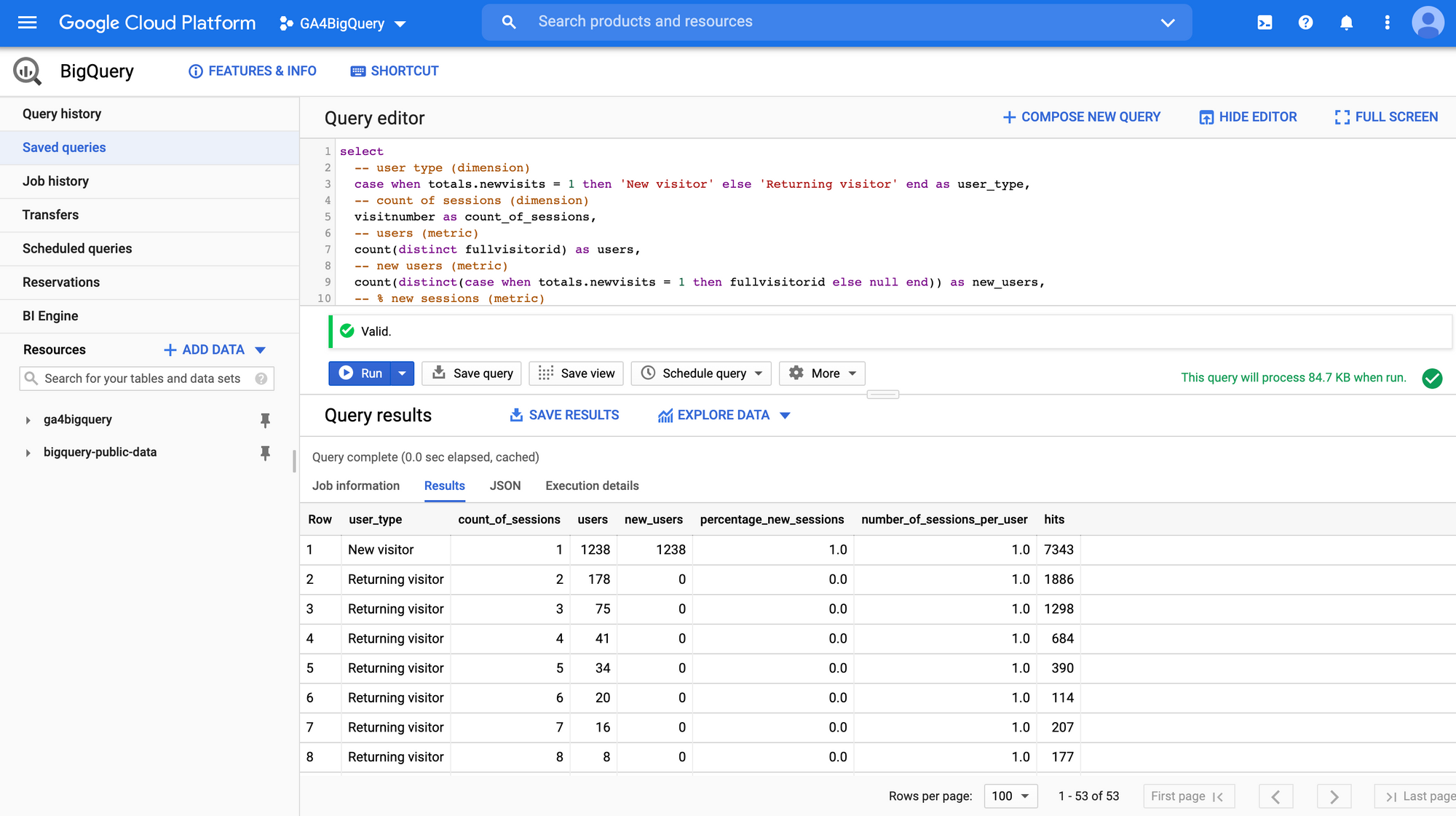 User: dimensions & metrics (UA)