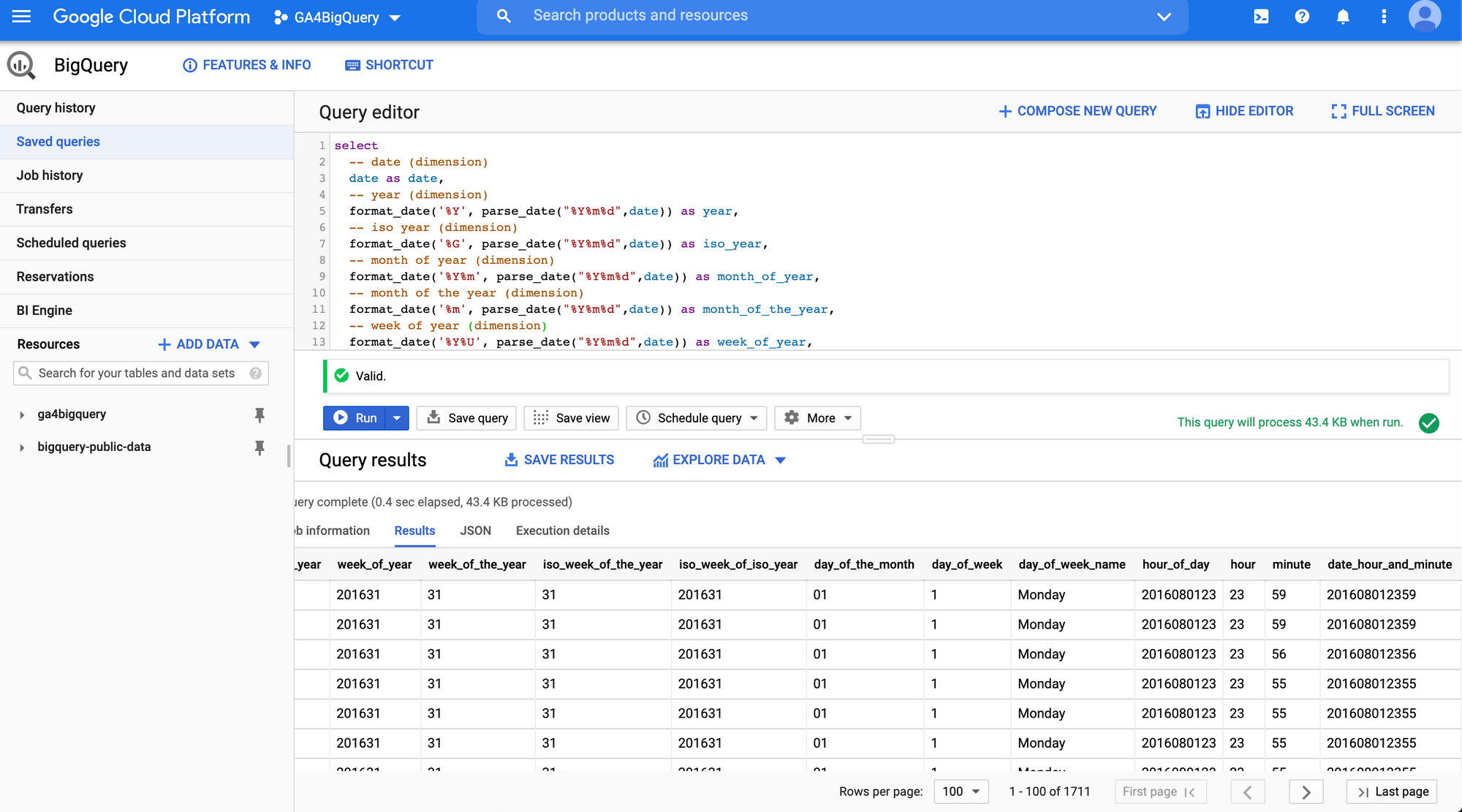 Date and time: dimensions & metrics (UA)